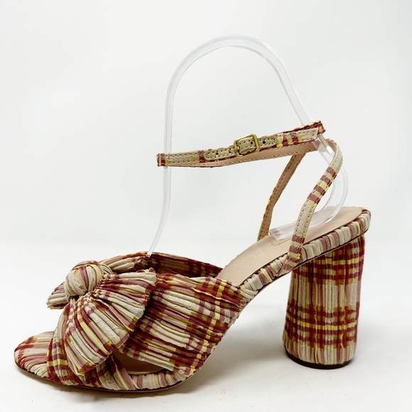Loeffler Randall Camellia Bow Heel In Cranberry Plaid US 8 - Picture 10 of 15